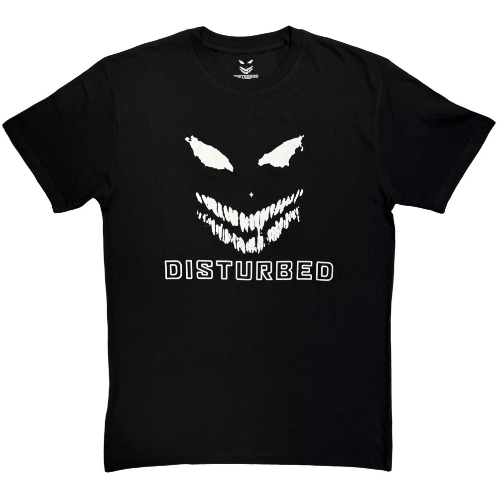 Disturbed - Logo Mono Mens Tshirt - Black/White